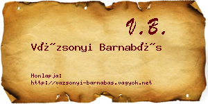 Vázsonyi Barnabás névjegykártya