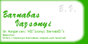 barnabas vazsonyi business card